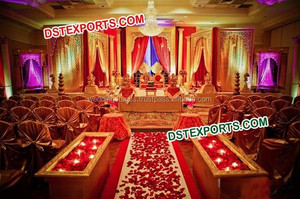 Real de boda de madera hecho a mano etapa pilares de madera etapa decoración boda escenario fabricante - Product Image 5