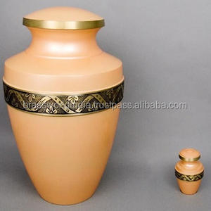 Recuerdo de perla madre de latón blanco, urna de cremación, suministros funerarios, BRASSWORLD, INDIA - Product Image 2