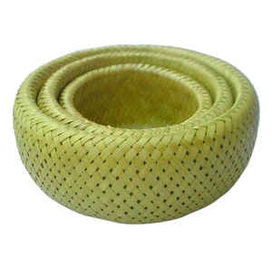 Paniers de rangement tissés en bambou colorés Paniers de fruits gigognes pour usage en cuisine - Product Image 6