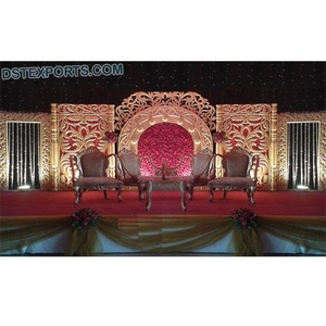 Elegante Conjunto de Marcos de Fibra para Escenario de Boda Rajasthani, Decoración de Fondo para Eventos de Boda, Fiji - Product Image 1