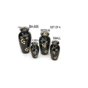 Urnas de cremación de latón de alta calidad con estampado de pata, urnas funerarias de metal con acabado de color dorado y negro para cenizas. - Product Image 3