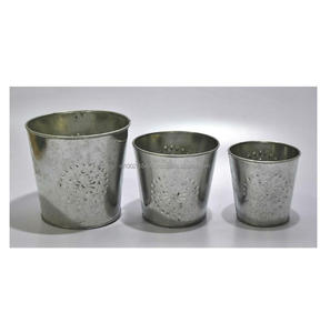 Jardinière de sol, pot à fleurs et jardinières, style américain, finition galvanisée pour une utilisation en intérieur/extérieur - Product Image 3