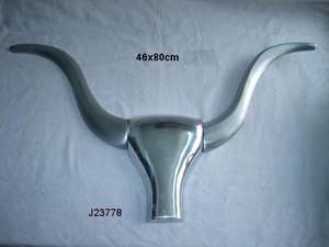 Décoration murale en Aluminium, tête de taureau en vernis et corne dans le miroir, décoration de la maison - Product Image 3