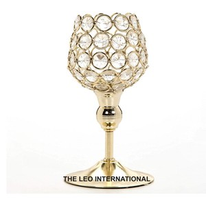 <b>crystal</b> <b>candle</b> holder gold <b>Crystal</b> Crafts wedding favors - Product Image 1
