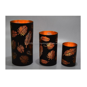 Handcrafted Iron Antique <b>Pillar</b> <b>Candle</b> Holder with Filigree Details IHA Brand for Home Decoration - Product Image 1