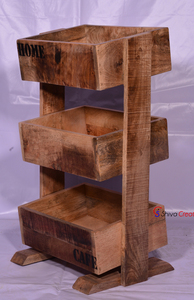 Bulk Wholesale Modern 3-Tier Handmade <b>Wooden</b> Vegetable Fruit Storage <b>Basket</b> Rack Eco-Friendly and Quality for Home Kitchen or Hotel Use - Product Image 2