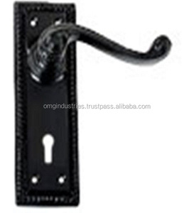Poignées de porte noires géorgiennes en fonte, style vintage, pour salle de bain - Product Image 2