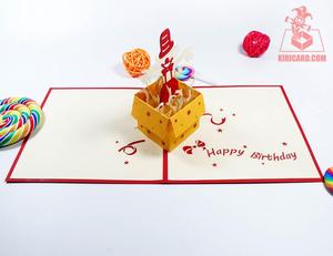 Carte d'anniversaire drôle Clown Pop Up Card avec couverture rouge fabrication en gros artisanat en gros - Product Image 2