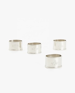 Elegant silver napkin rings <b>set</b> of <b>4</b> classic oval design perfect <b>for</b> weddings parties festive <b>dining</b> and <b>table</b> decor - Product Image 1