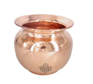 Pot Kalash artisanal pour la prière, usage Surya Namskar, vaisselle ayurvédique, 600 ml, Lota en cuivre - Product Image 1