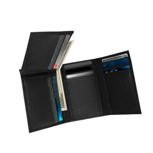 กระเป๋าสตางค์สำหรับผู้ชายแบบพับสามทบทำจากหนัง - Product Image 1