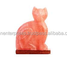 <b>Crystal</b> Rock Salt Fancy Stylish Cat Hand Carved Salt Lamp with Real Touch <b>Animal</b> Theme-Sian Enterprises - Product Image 3