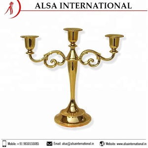 เชิงเทียนทองเหลืองพื้นสำหรับงานแต่งงานแฟนซี - Product Image 5