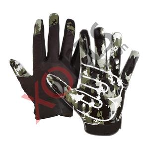 Guantes deportivos con estampado de camuflaje Guantes de receptor de fútbol americano con empuñaduras Guantes de fútbol con estampado de Palma - Product Image 1