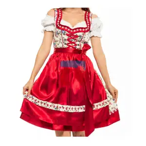 Kadınlar Oktoberfest elbise alman bavyera Dirndl bira hizmetçi kostümleri üniforma | Seksi kadınlar çiçek desen Oktoberfest Dirndl elbise