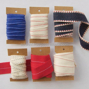 AZO FREE Colored Cotton <b>Webbing</b> Tape-Water Resistant Striped Herringbone Twill for Bags & Garments - Product Image 2