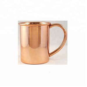 100% cuivre Non Hammared cylindre Design Moscou Mule tasse avec poignée de concepteur brillant fini avec des qualités de qualité supérieure - Product Image 1
