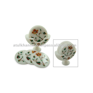 ชุดที่รองแก้วฝังหินอ่อน - Product Image 1