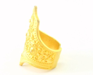 Anillo de acero inoxidable de estilo bohemio unisex, talla única, ovalado ancho, gran encaje de filigrana, diseño turco, joyería de moda - Product Image 6