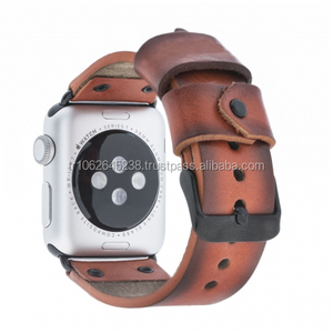 Correa de reloj de cuero genuino Vintage Premium Accesorio de reloj inteligente clásico de lujo con logotipo personalizado Opciones OEM para hombres y mujeres - Product Image 2