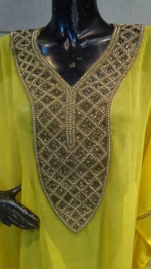 Caftán largo con bordado dorado para mujer islámica, último diseño de moda, Abaya de Dubái, 2018 - Product Image 2