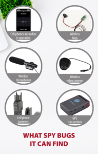 Conforme aux normes FCC et CE |   Détecteur de micro-émetteurs sans fil BugHunter BH-03 Expert - Product Image 6