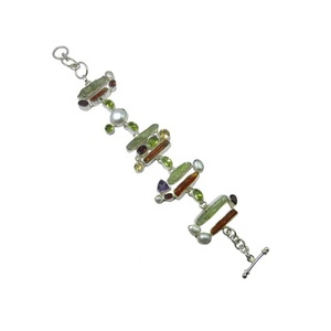 แฮนด์เมด925เงินสเตอร์ลิงอเมทิสต์อัญมณีหลายแบบสร้อยข้อมือชุบทองเครื่องประดับที่มีเสน่ห์เครื่องประดับที่ดีสำหรับปาร์ตี้ของขวัญสำหรับทุกคน - Product Image 1