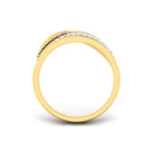 Bague de fiançailles en diamant véritable 0,40 TCW |   Bague élégante en or jaune 14 carats avec sertissage à griffes et bande incurvée, bijou raffiné, cadeau pour femme - Product Image 4