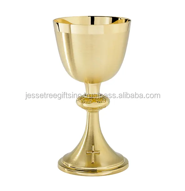 Alice-iglesia <span class=keywords><strong>de</strong></span> Metal con acabado chapado en oro, forma redonda, diseño Simple con incrustaciones cruzadas, excelente calidad para beber