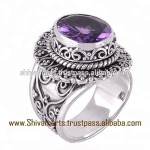 Anillo de amatista hecho a mano de Plata de Ley 925 con piedras preciosas reales, regalo para ella, joyería fina, proveedor de anillos Eternity Vermeil - Product Image 3