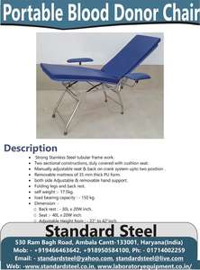 Chaise de don de sang portable à deux plis, hauteur du siège réglable, cadre en acier inoxydable pour hôpital, utilisation en extérieur, sang - Product Image 6