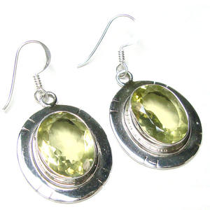 Drop Style 925 Sterling <b>Silver</b> Earrings Lemon Quartz Dangle <b>Huggie</b> Hoop Ear-studs Jhumka Bali Trendy Daily Wear Earrings Jewelry - Product Image 3