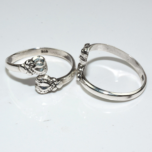 Belle bague d'orteil en argent Sterling 925 en forme de cœur, bijoux en argent 925, bijoux en argent Sterling - Product Image 4