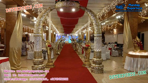 ประตูทางเข้างานแต่งงานของชาวฮินดู,ประตูทางเข้าสำหรับงานแต่งงานทำจากไม้นกยูงของอินเดีย - Product Image 3