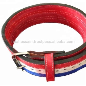 เข็มขัดยกน้ำหนักคุณภาพสูง ออกแบบเองได้ หนังสามสี พร้อมห่วงคู่ สำหรับฟิตเนส พร้อมโลโก้สั่งทำ - Product Image 4