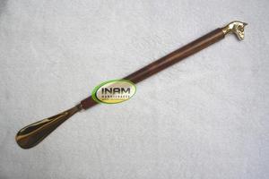 Corne à double manche en bois pour chaussure, corne de chaussure de styliste, lève-cuillère en bois et en laiton - Product Image 2