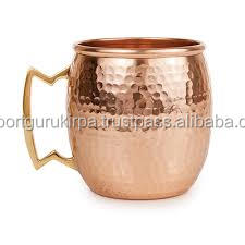 Tasse turque en cuivre massif de Moscou Mule martelée à la main 400ml Vodka Drinkware Tasse en cuivre en gros - Product Image 2