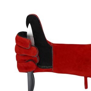 Guantes DE SEGURIDAD DE CUERO PU de manga larga de tamaño personalizable invierno cálido grueso soldador protección de manos cuero partido De Vaca para soldadura - Product Image 6