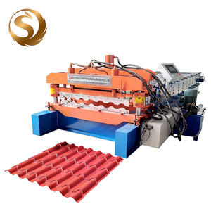 Nhà Máy Giá Nhôm Tráng Men Ngói Mạ Kẽm Lợp Màu Thép Tấm Bảng Điều Chỉnh CuộN Máy Làm - Product Image 1