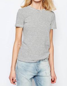 Vente en gros, mode estivale, t-shirts super doux à rayures pour femmes, vêtements tricotés sexy, short décontracté grande taille pour adolescentes - Product Image 4