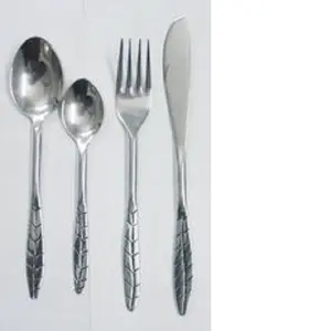 Set of 4 Stainless Steel Cutlery with Royal Design Handle Eco-Friendly <b>Flatware</b> for Kids and Wedding Decorations - Product Image 1