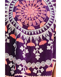 Poncho Circular bordado con pompón y hombro de encaje, capa de encaje deslumbrante, cubierta elegante, Top de caftán - Product Image 2