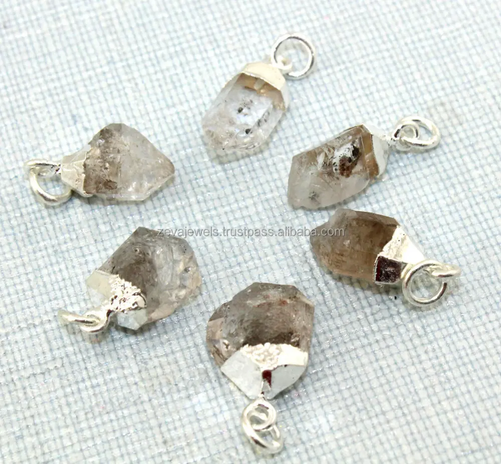 Wholesale LOT Natural Raw Herkimer Diamond Charm -16mm To 22mm - Crystal Jewelry - Raw Quartz Necklace - Quartz Crystal Pendant