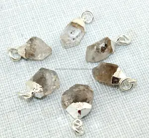 Großhandel VIELE Natürliche Rohstoffe Herkimer Diamant Charme-16mm Bis 22mm-Kristall Schmuck-Raw Quarz Halskette-quarz Kristall Anhänger