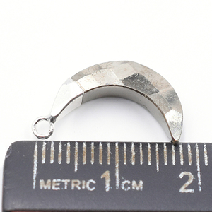 Handmade Fashion Silver Plated Pyrite Pendant <b>Moon</b> Shape <b>Charm</b> for Jewelry Making with Bail Findings - Product Image 2