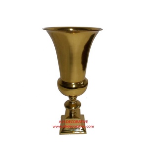 Vase urne à fleurs dorées en aluminium chromé/laiton durable pour table et comptoir de décoration intérieure vente en gros directe - Product Image 1