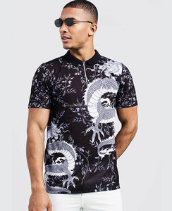 เสื้อโปโลผ้าฝ้ายของผู้ชายผ้าสแปนเด็กซ์100% พิมพ์ซับลิเมชันตามสั่ง - Product Image 2