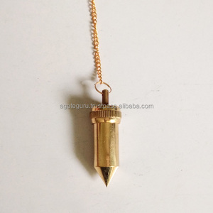 Péndulo de metal dorado Curación Reiki Herramientas Forma de bala de la India - Product Image 1
