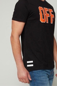 T-shirt à col rond 100% coton imprimé personnalisé pour hommes, mode d'été, vêtements de rue surdimensionnés et à motifs de lettres - Product Image 3