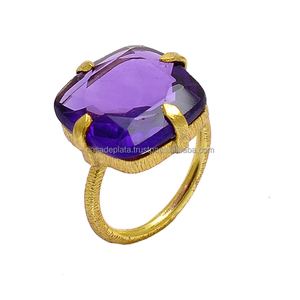 Véritable Améthyste Pierre 925 Solide Sterling Sier Bague Faite à la Main Bijoux de Mode pour Mariage Fiançailles Fête Cadeau Casa De Plata - Product Image 4